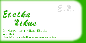 etelka mikus business card